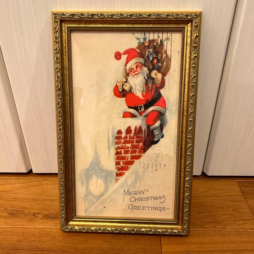 アンティーク調　サンタクロース　フォトフレーム