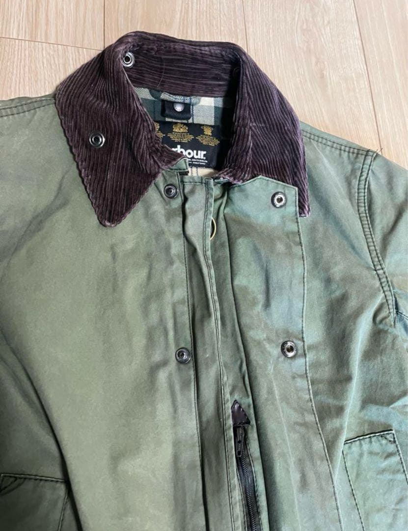 美品 英国製バブアー ボーダー Barbour border SL36 セージ