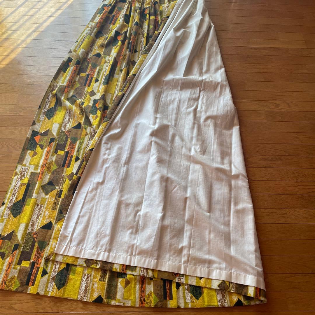 美品BIG！50sアメリカアンティーク　ミッドセンチュリー生地カーテUSAモダン