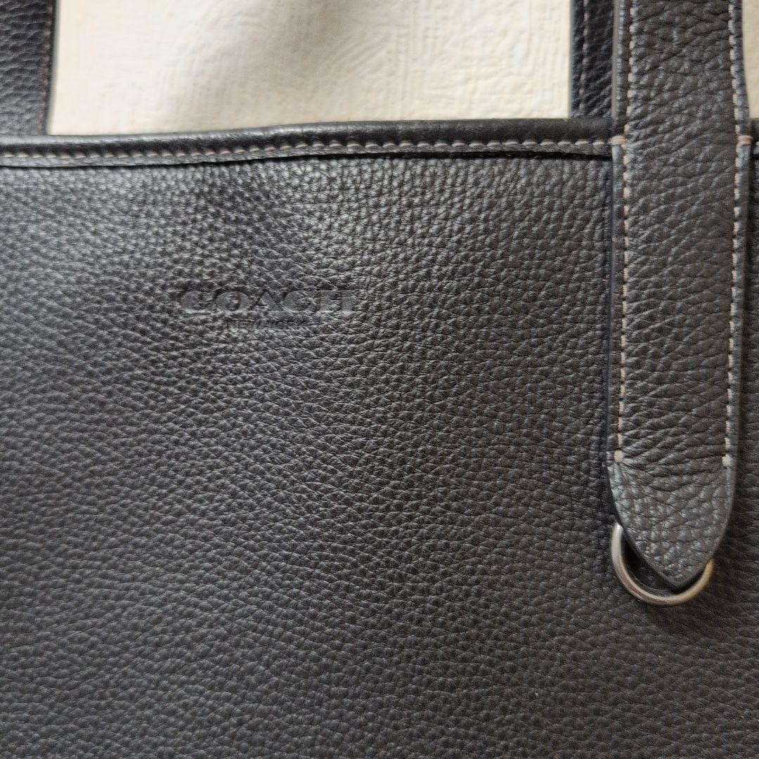 コーチ　トートバッグ　サリバン　肩掛け　A4 シボ革　ブラック　ビジネスバッグ