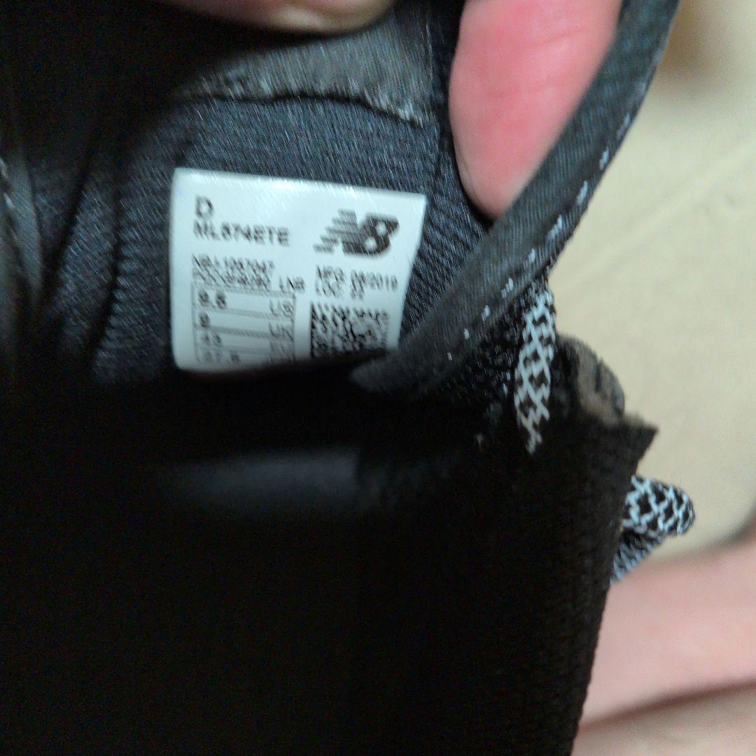 美品 New Balance 574 オールブラック スニーカー