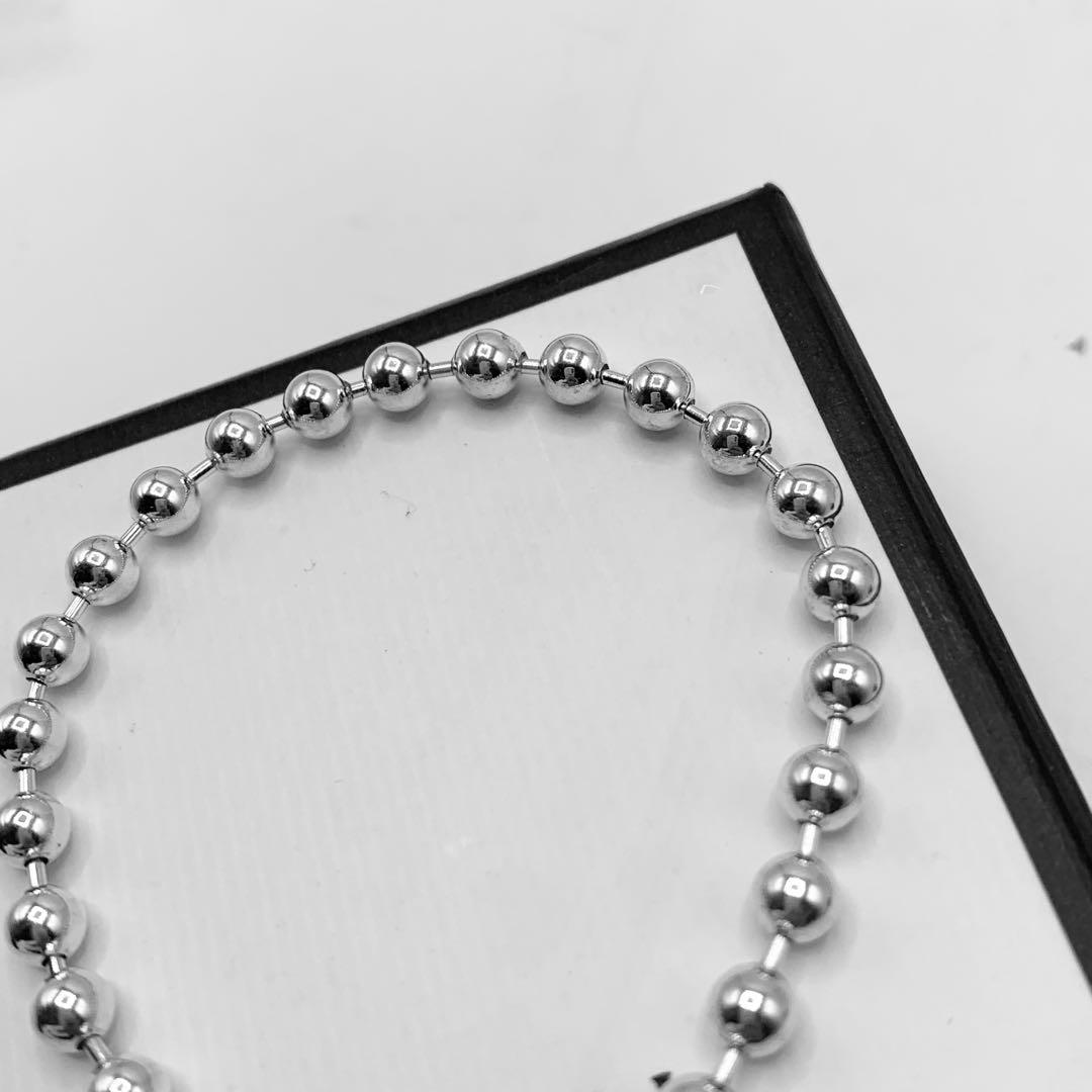 【美品】GUCCI ブレスレットバンク　ボールチェーン　トグル　925 17cm