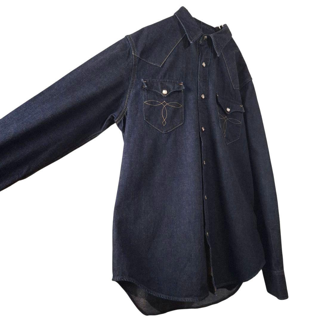 ​極美品 RRL ダブルアールエル デニムシャツ ウエスタン 一つ星タグ 濃紺M