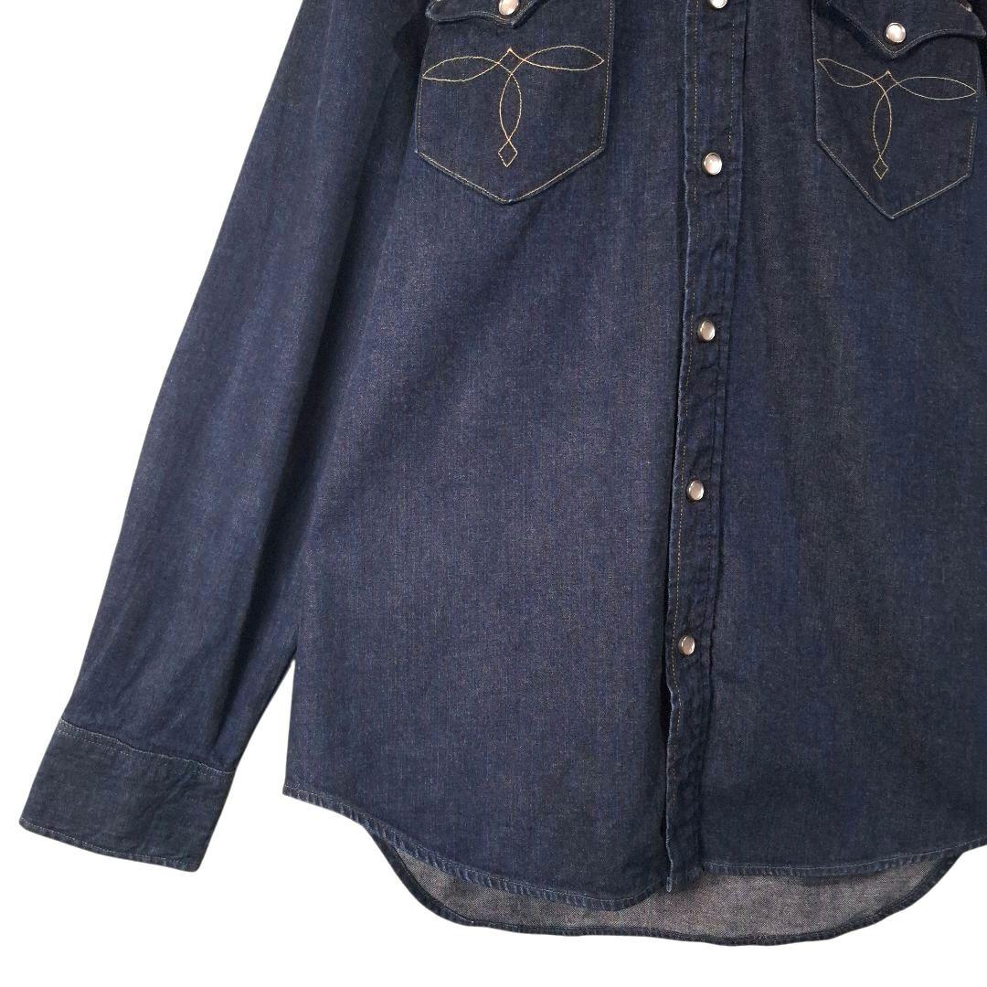 ​極美品 RRL ダブルアールエル デニムシャツ ウエスタン 一つ星タグ 濃紺M