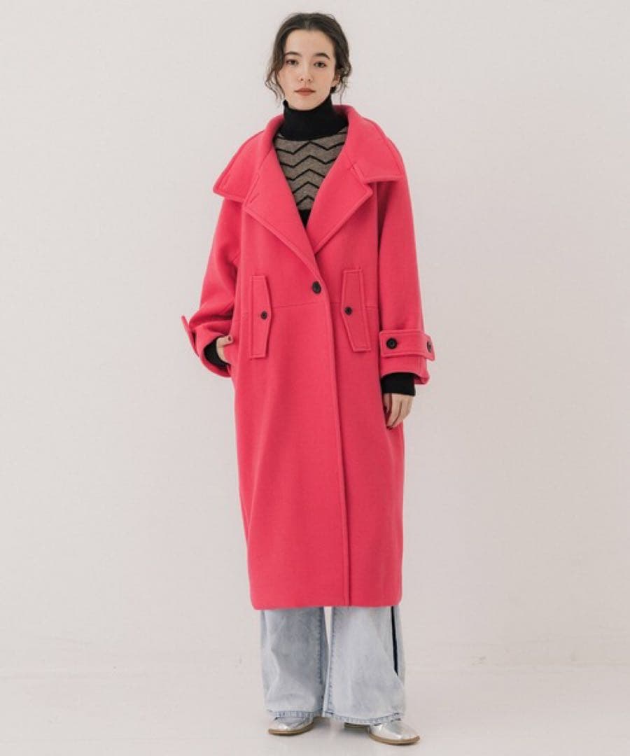 PUBLIC TOKYO ウールベロアスタンドカラーコート