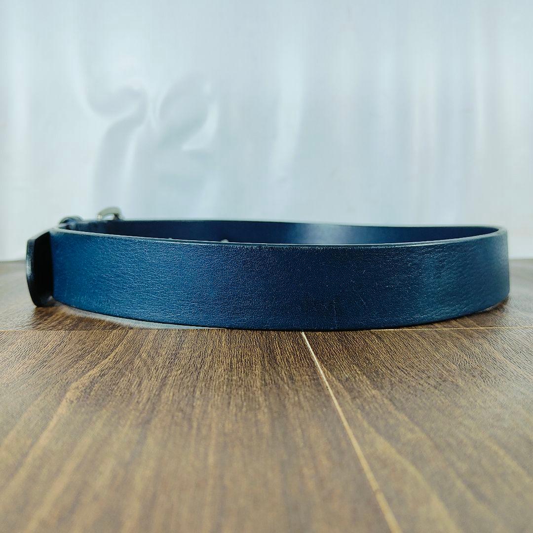 【極厚シボ革正規品】POLO RALPH LAUREN 高級ネイビードレスベルト