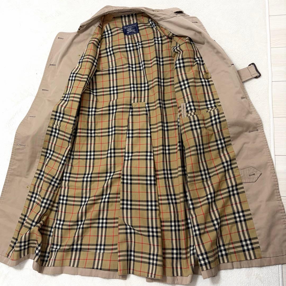 【美品】バーバリー トレンチコート ダブル ノバチェック ベージュ ベルト付き