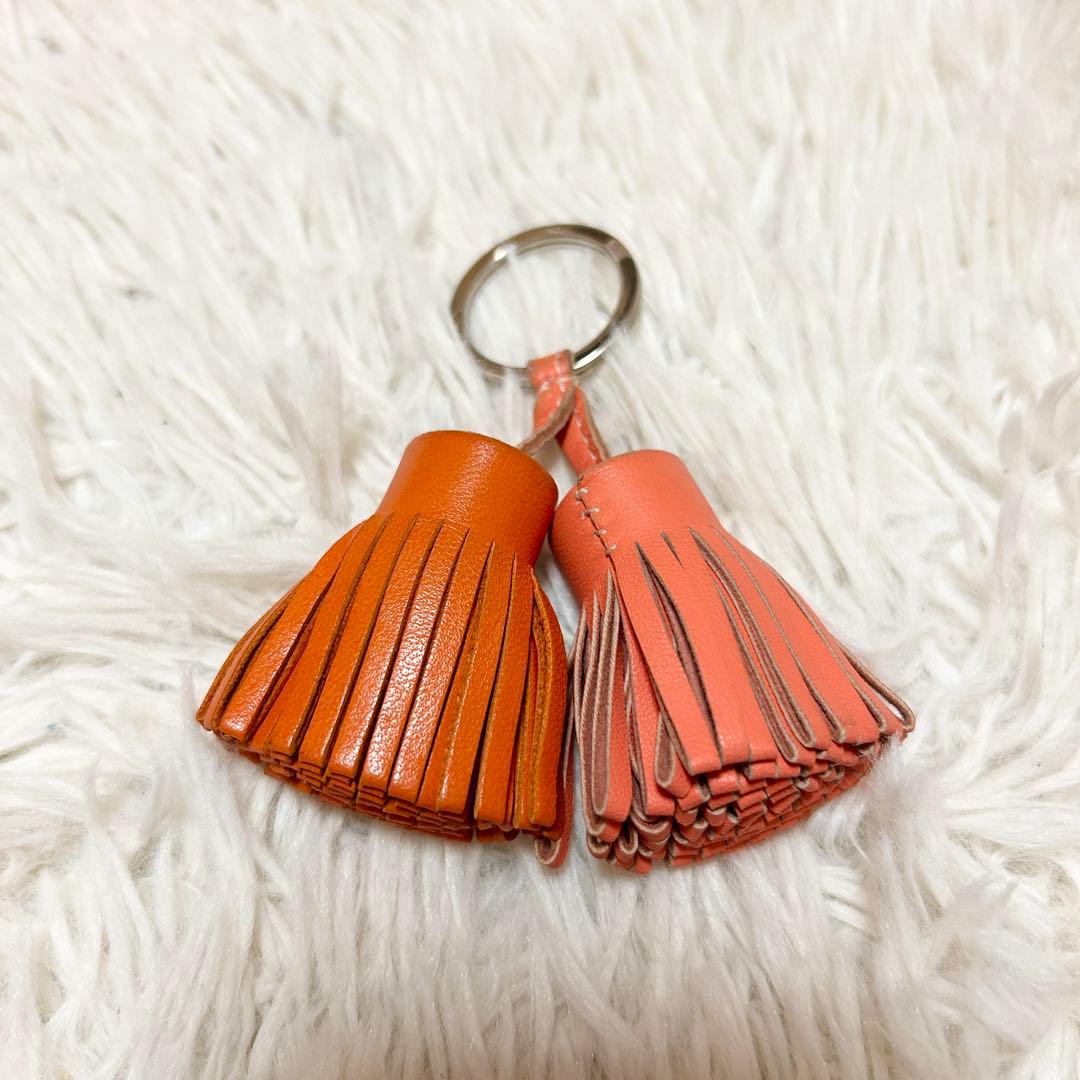 ⭐️極美品⭐️エルメス カルメン ウノドス キーリング バイカラー オレンジ ピンク