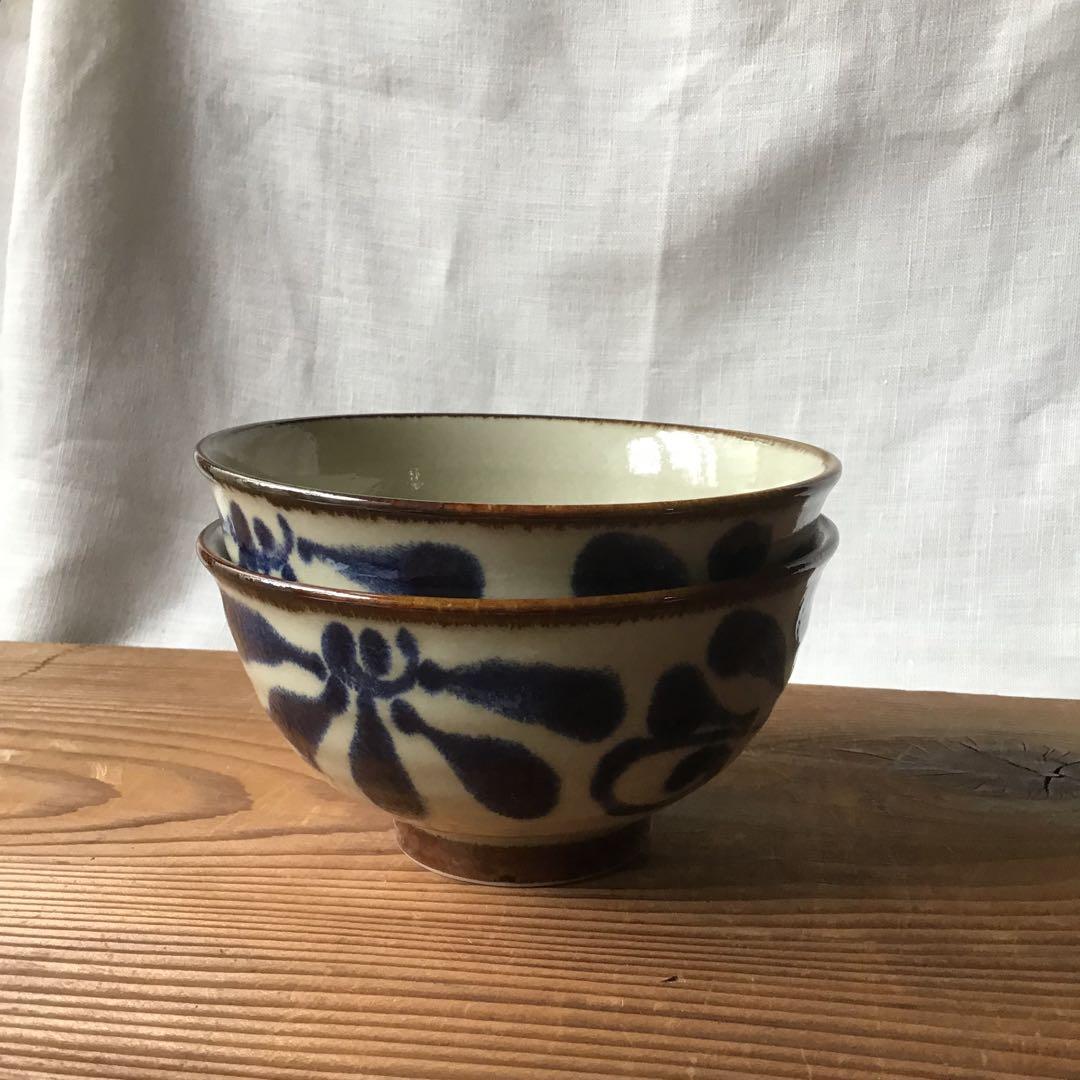 ☘️merci☘️です。新品美濃焼　琉球瑠璃唐草麺鉢　うどん丼10枚セット他