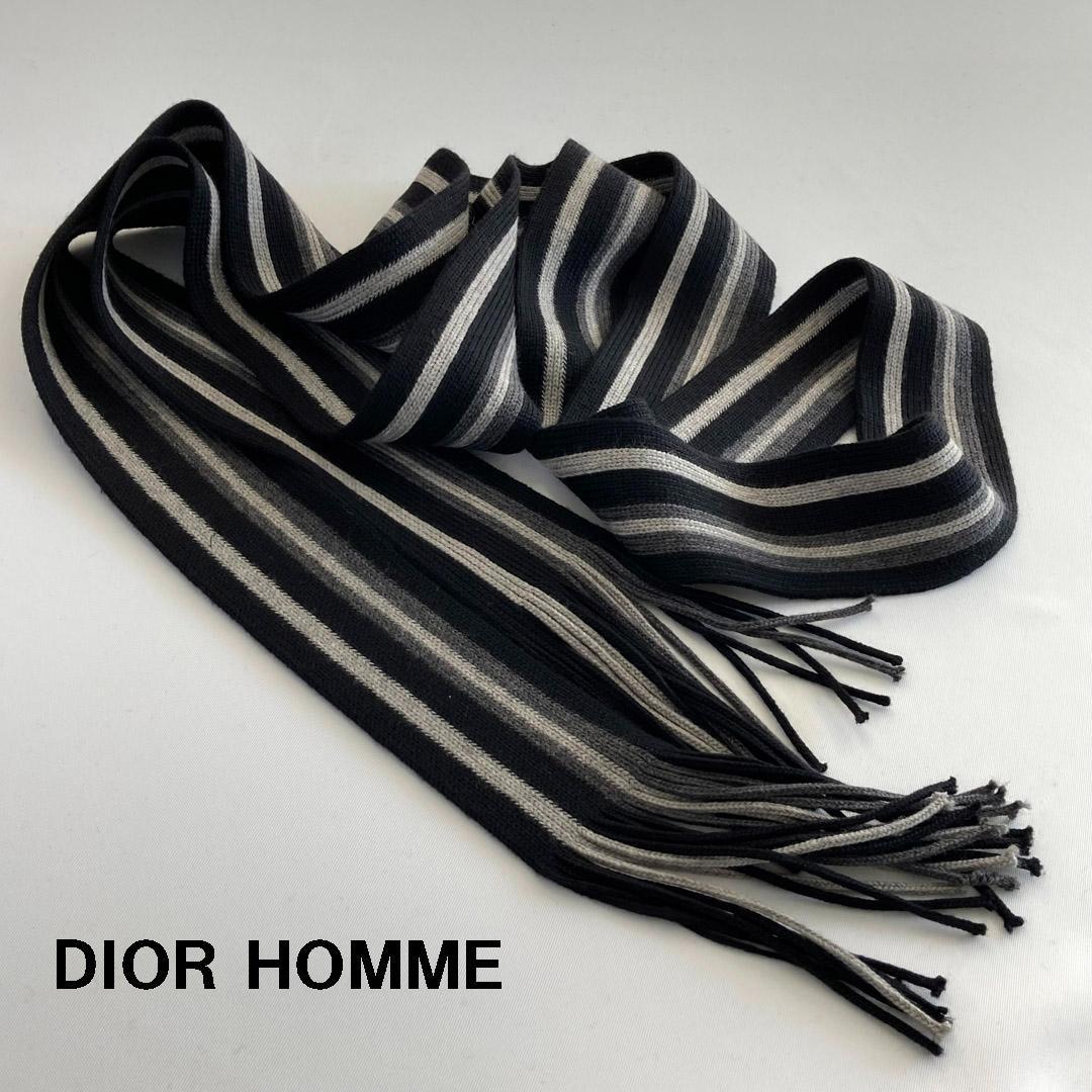 Dior Homme ディオールオム エディ期 スーパーロングストライプマフラー