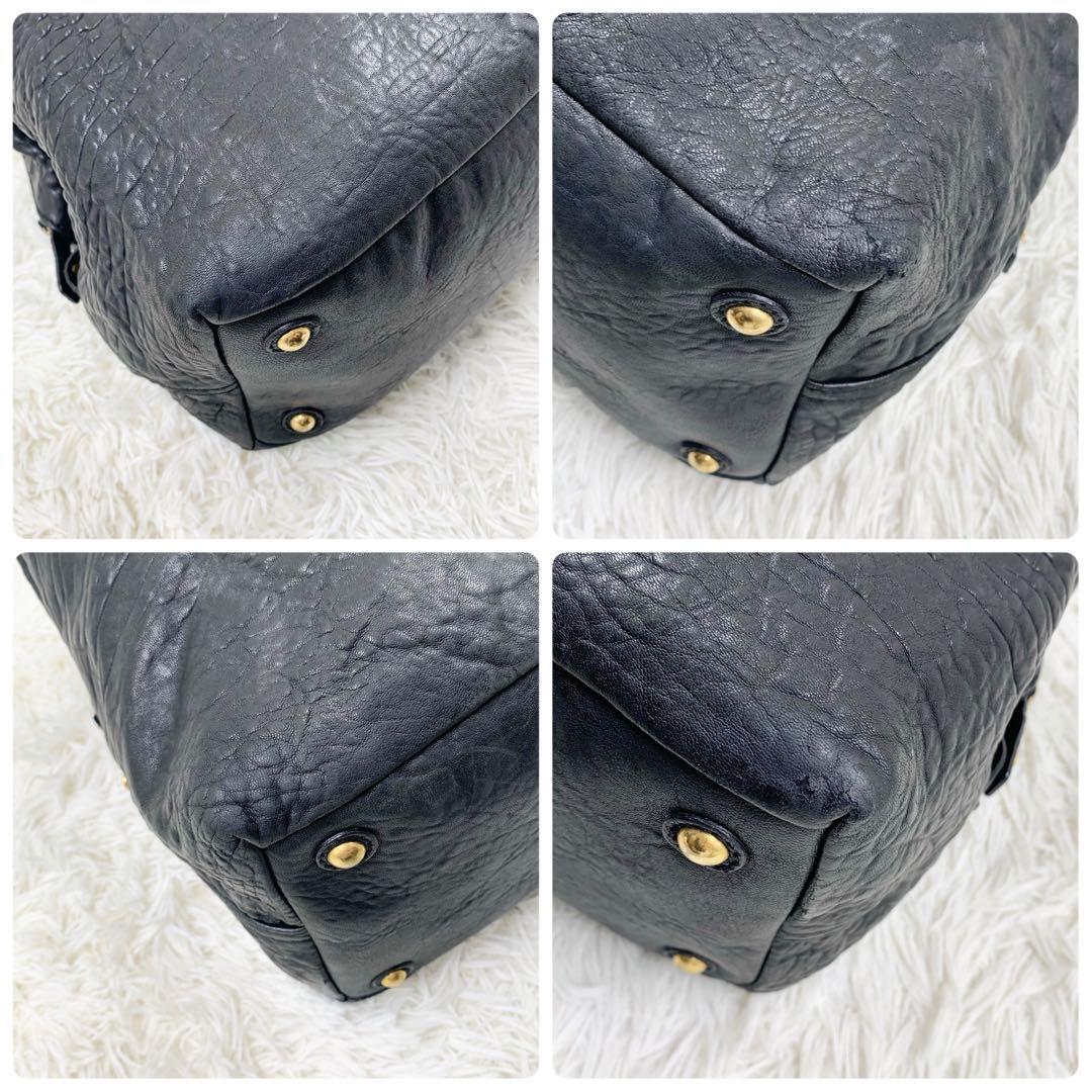 【✨希少✨】サンローラン ボストンバッグ クロコ型押し レザー ブラック