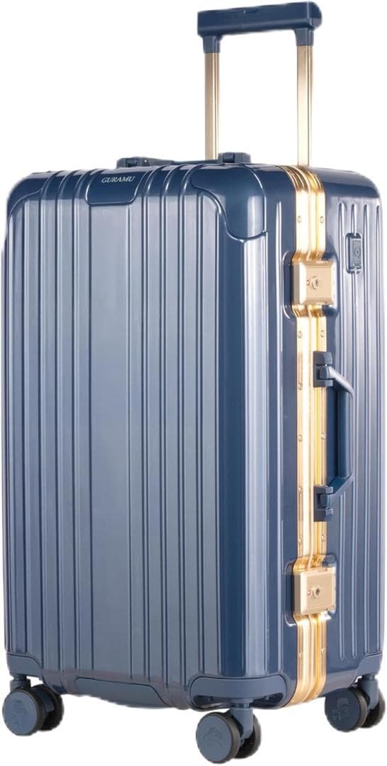 底値★[GURAMU] ネイビー Lサイズ アルミフレーム USB スーツケース