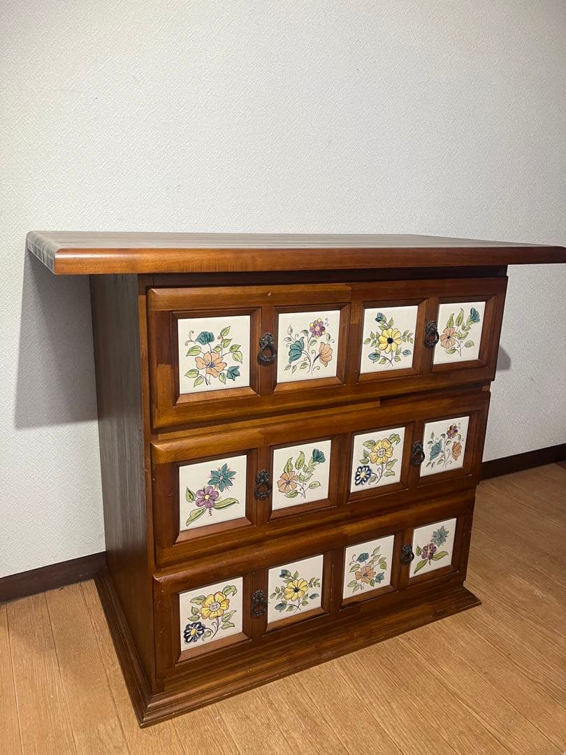 バレンシアパイン カントリー タイル 北欧 チェスト スペイン 無垢 木製