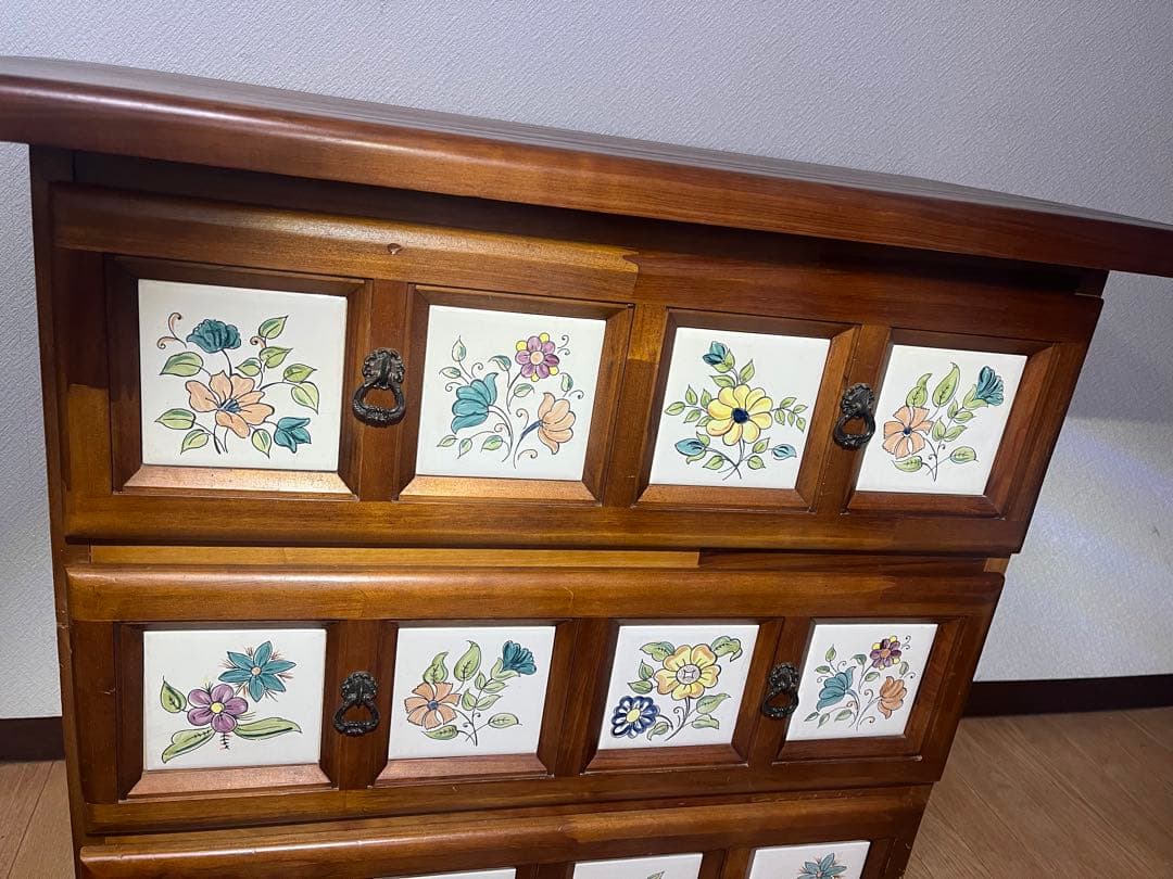 バレンシアパイン カントリー タイル 北欧 チェスト スペイン 無垢 木製