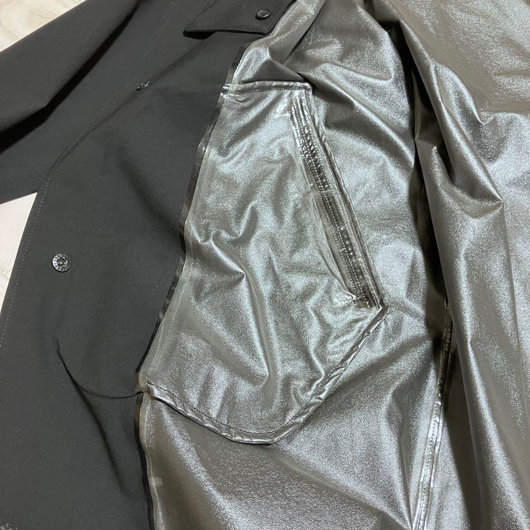 【タグ付】SOLOV トレンチコート　レインコート 黒　フーディ　ベルト　1