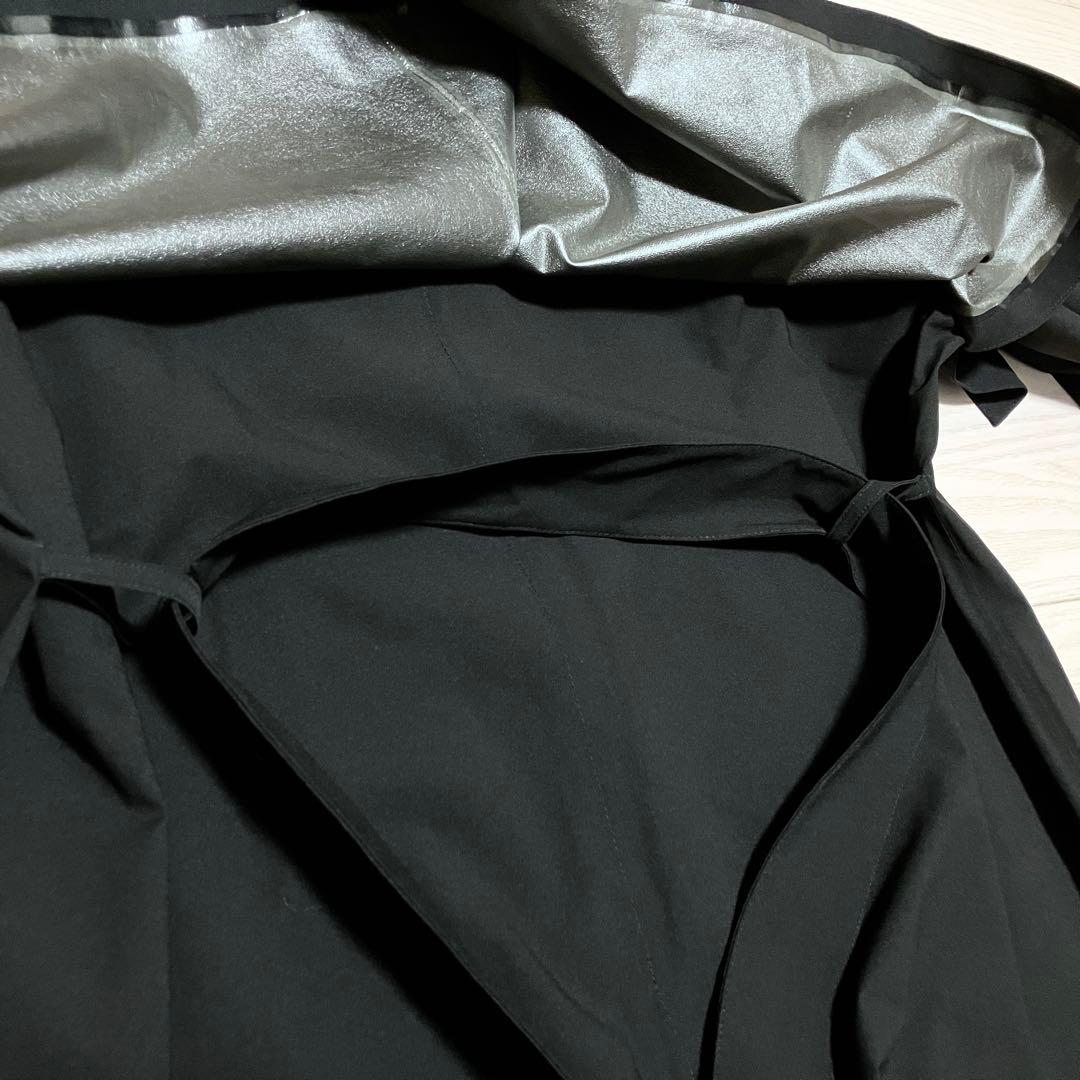 【タグ付】SOLOV トレンチコート　レインコート 黒　フーディ　ベルト　1