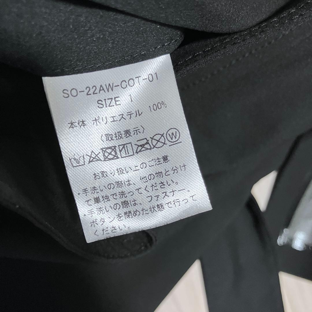 【タグ付】SOLOV トレンチコート　レインコート 黒　フーディ　ベルト　1