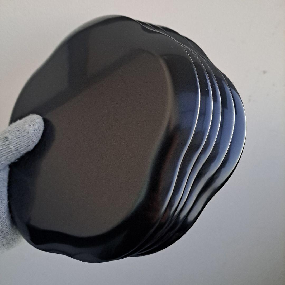 【輪島塗　7寸\"金彩\"梅型\"大皿×5客】布着本堅地　光琳堂　未使用品