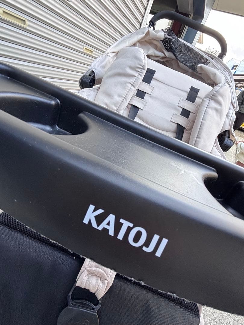 【美品】KATOJI二人乗りベビーカー 日よけ付き ベージュ