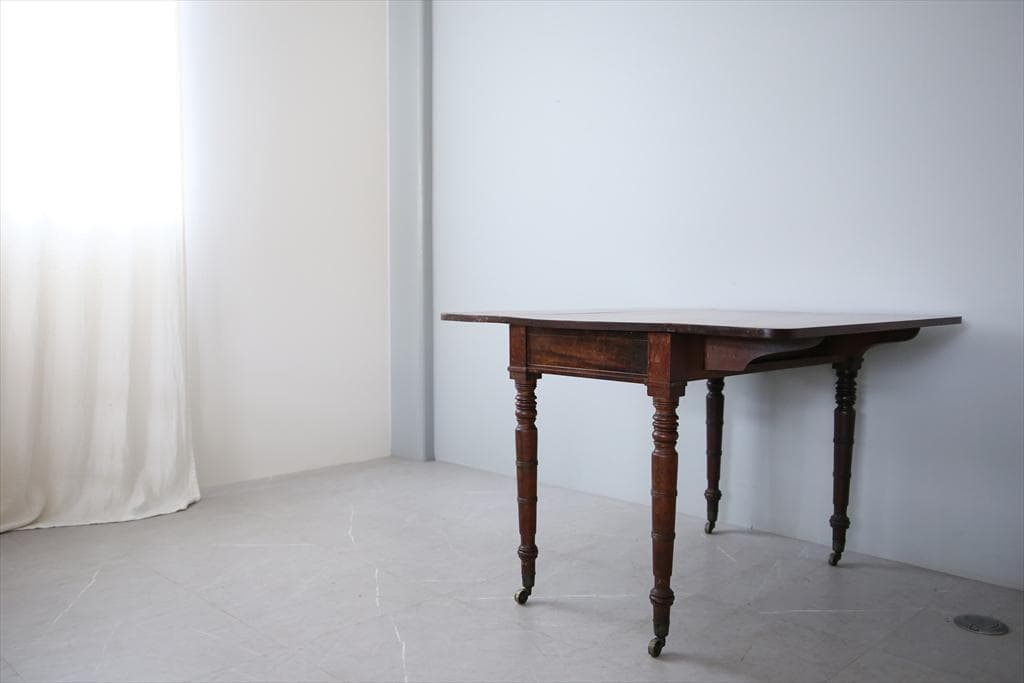 英国アンティーク木製ドロップリーフテーブル/バタフライ/ダイニング机92-113