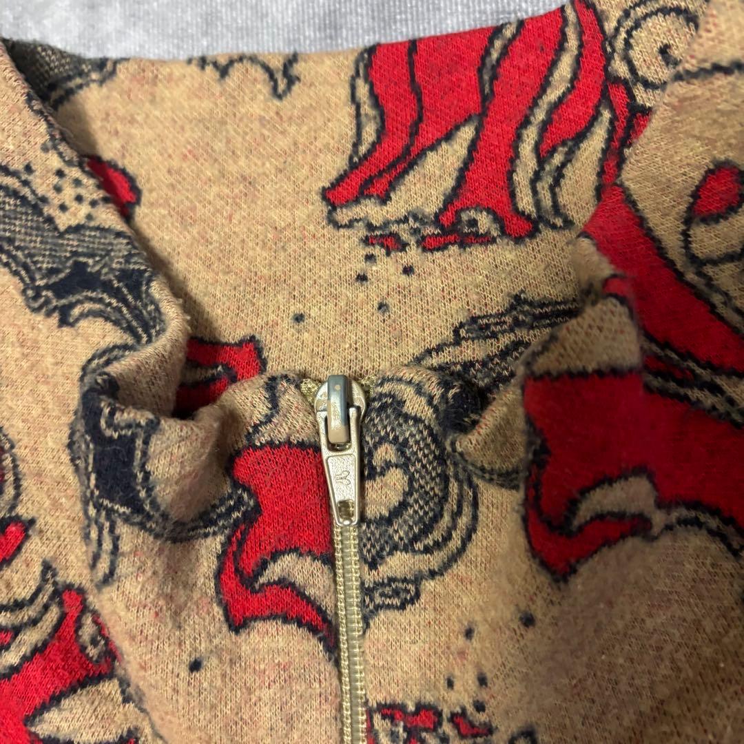 BernhardWillhelm ジップアップ ニットブルゾン総柄　ユニセックス