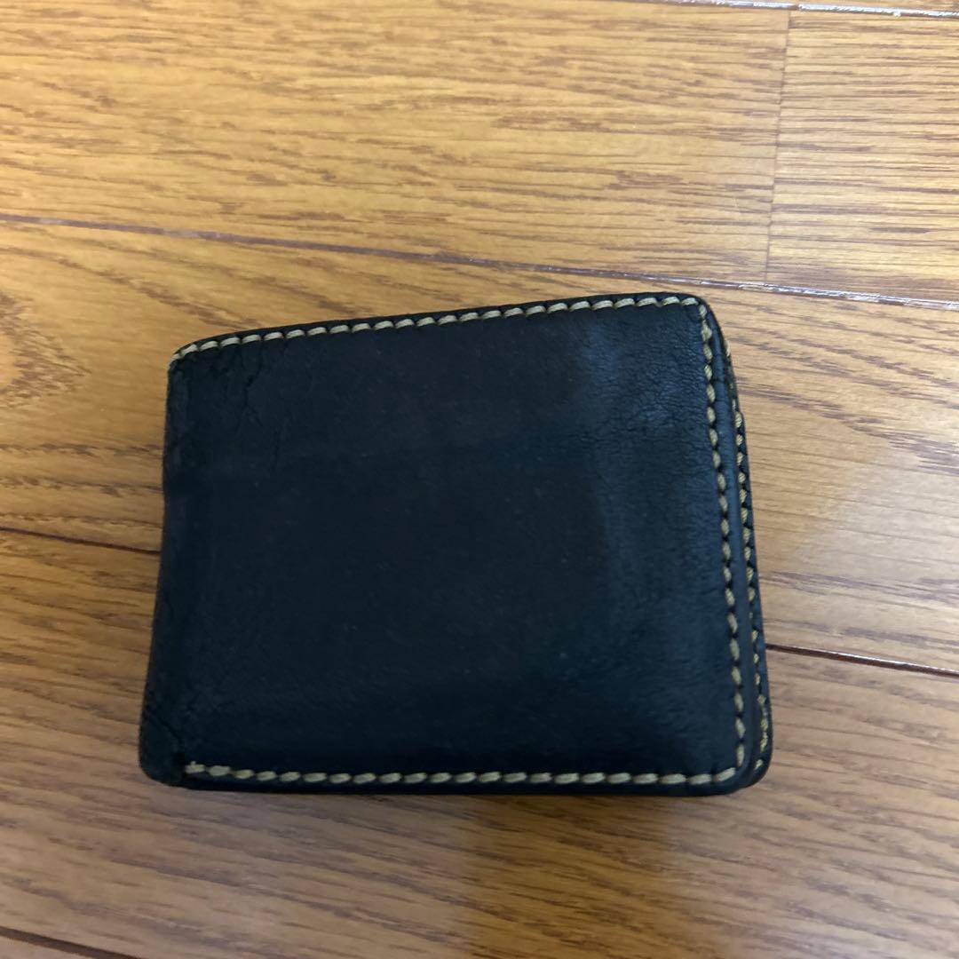 レザー 二つ折り財布 黒