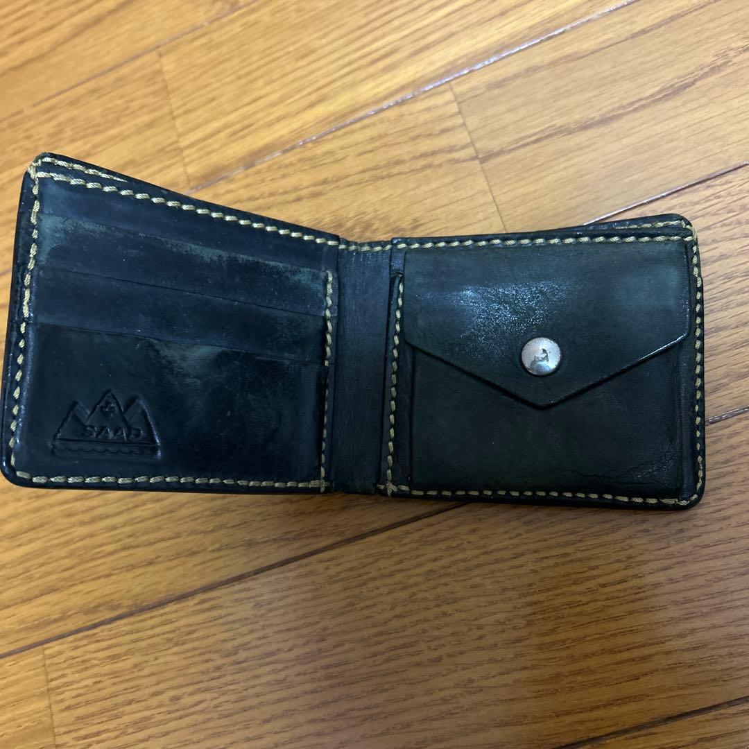 レザー 二つ折り財布 黒