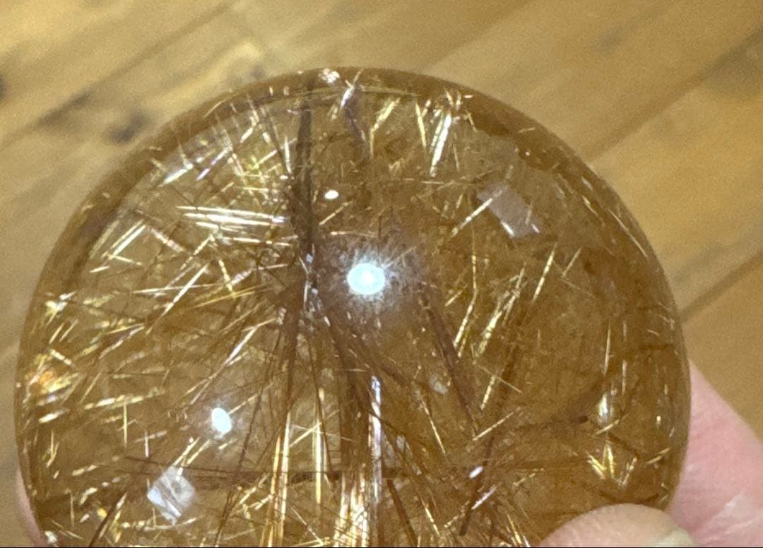 【極上品】希少クリアタイプ　ゴールドルチルスフィア 丸玉　約4.6cm クリア