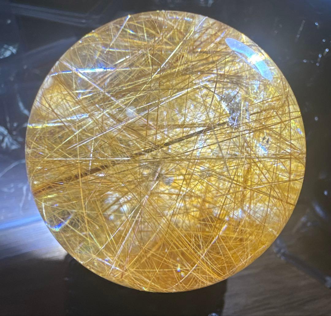 【極上品】希少クリアタイプ　ゴールドルチルスフィア 丸玉　約4.6cm クリア