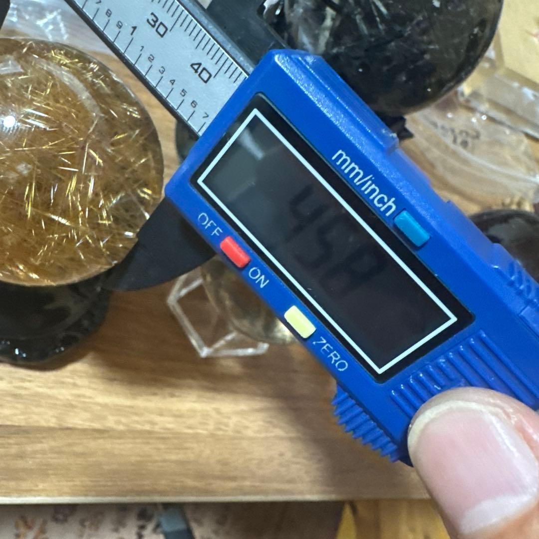 【極上品】希少クリアタイプ　ゴールドルチルスフィア 丸玉　約4.6cm クリア