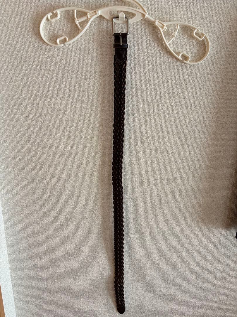 ホワイトハウスコックス　レザーメッシュベルト　P1127 ダークブラウン