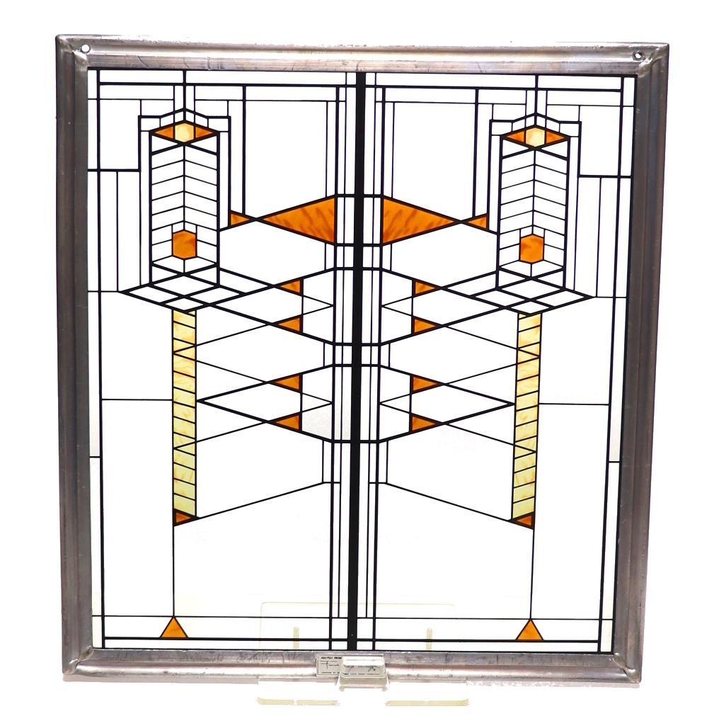 フランク・ロイド・ライト 公式 ヴィンテージ ステンドグラス 大型 ロビーハウス