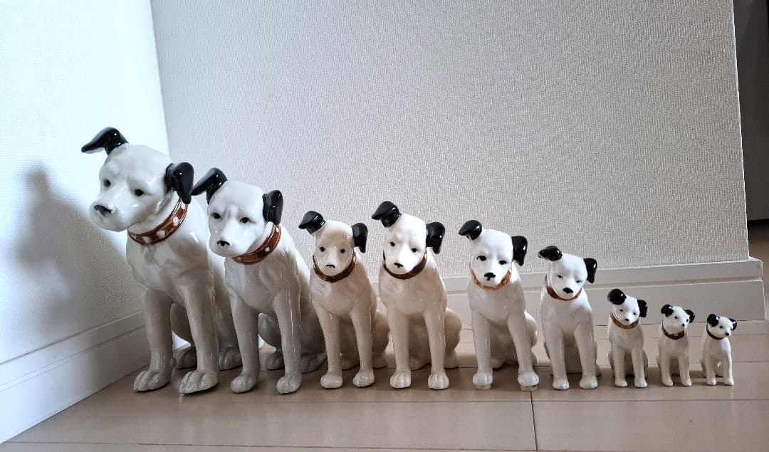 Victor ビクター　犬置物　ニッパー 9体60〜250mm 昭和レトロ