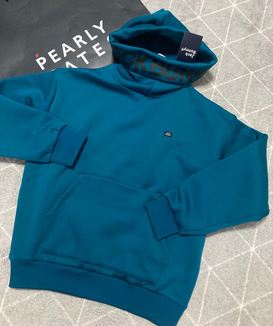 新品 パーリーゲイツ ジャックバニー KARUISHI フーディ(6)LL/青