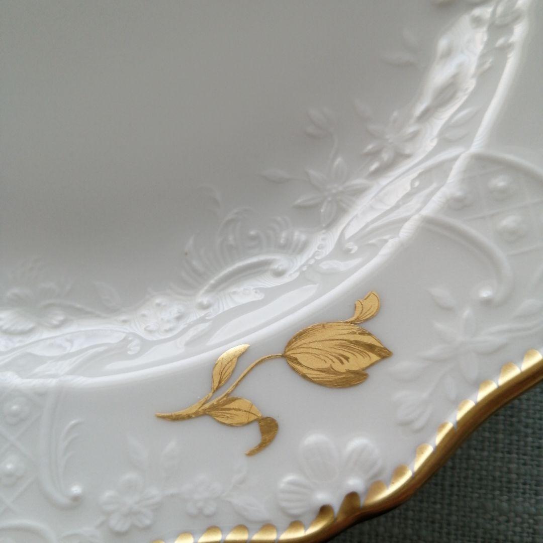 マイセン　金色の花 18.5cmプレート6枚セット