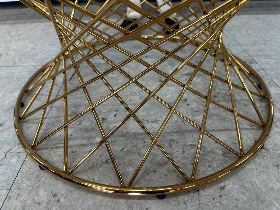 Francfranc　ガラスセンターテーブル　マーリアコーヒーテーブル　ゴールド