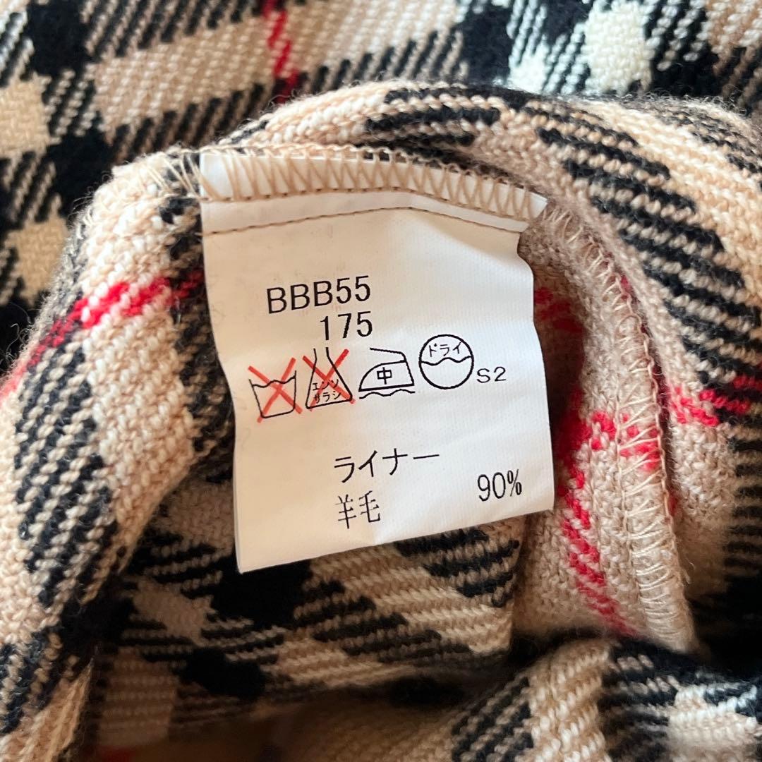 バーバリーロンドン　メンズ　ステンカラーコート　カーキ　ライナー　メガチェック