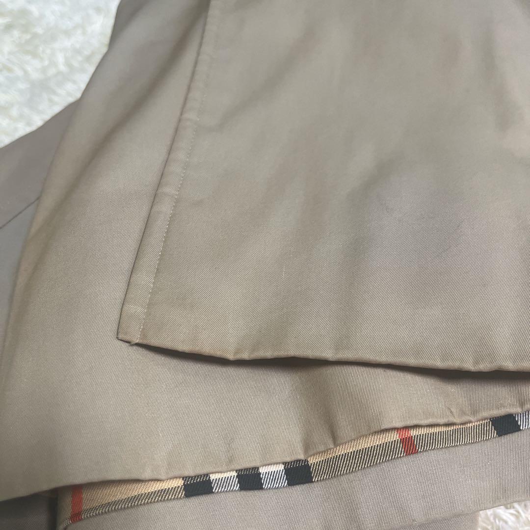 バーバリーロンドン　メンズ　ステンカラーコート　カーキ　ライナー　メガチェック