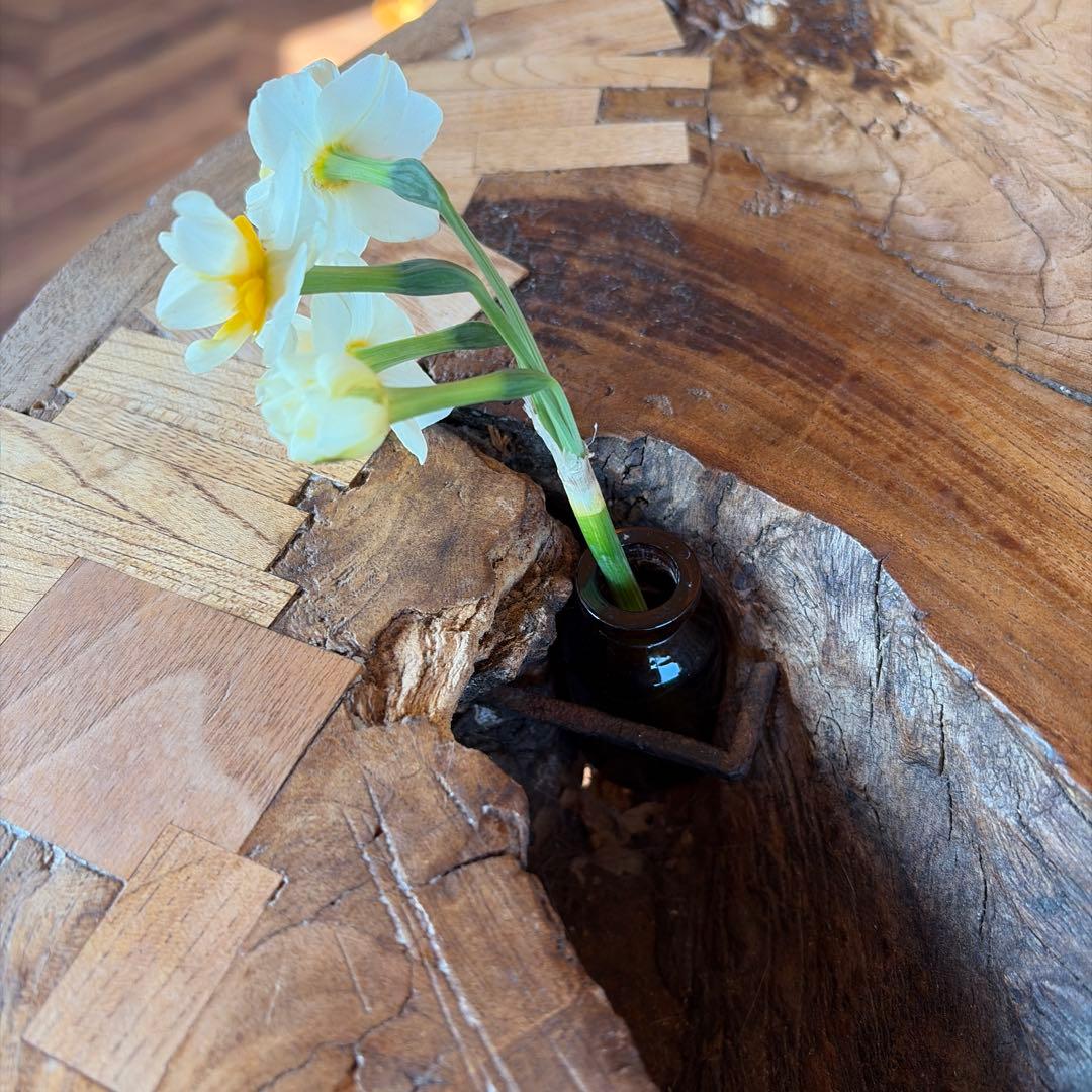 天然木一枚板　アイアン　ダイニングテーブル