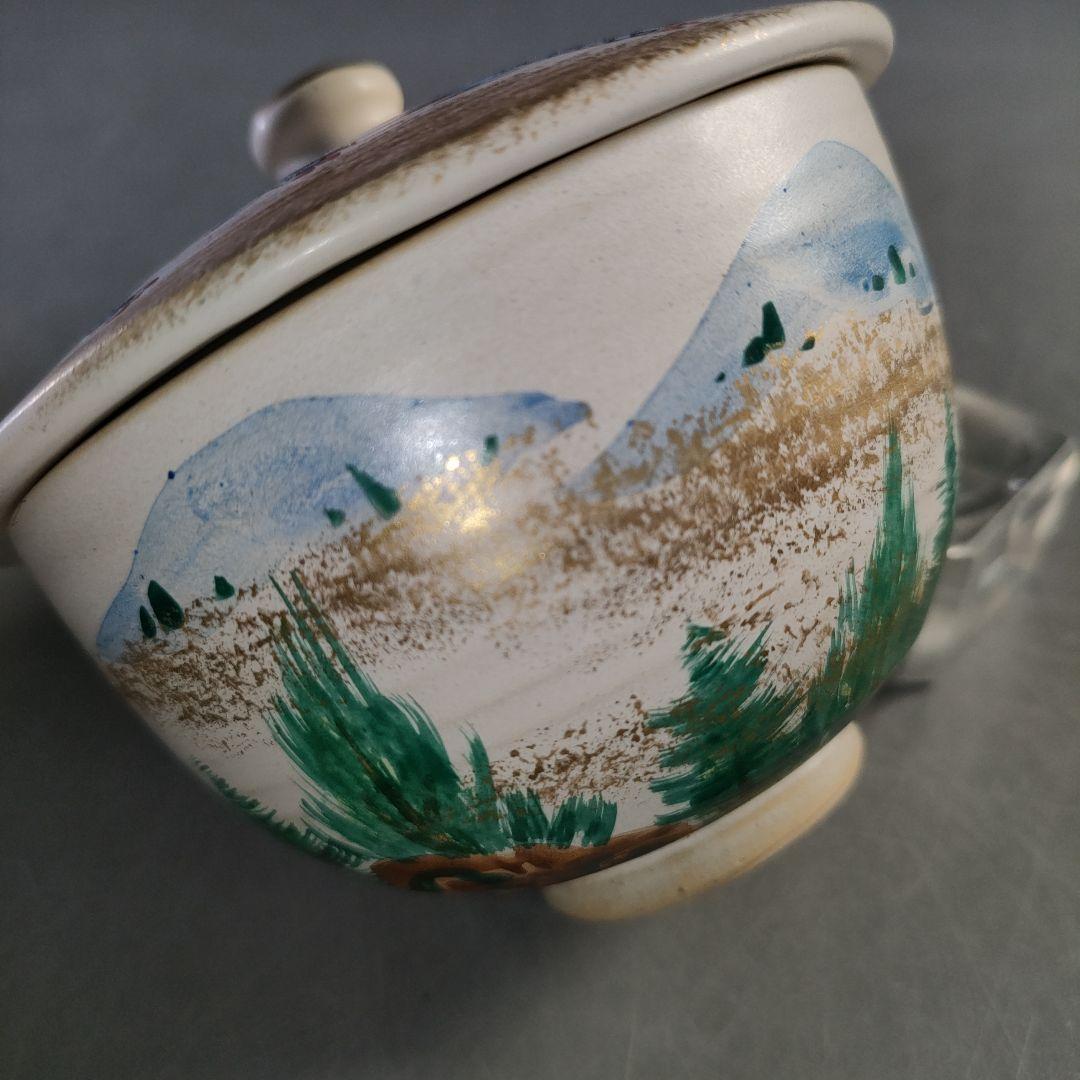 A1244-2/京 清水焼/雲楽窯/三代斉藤雲楽 造/金彩四神文蓋付汲出茶碗5客