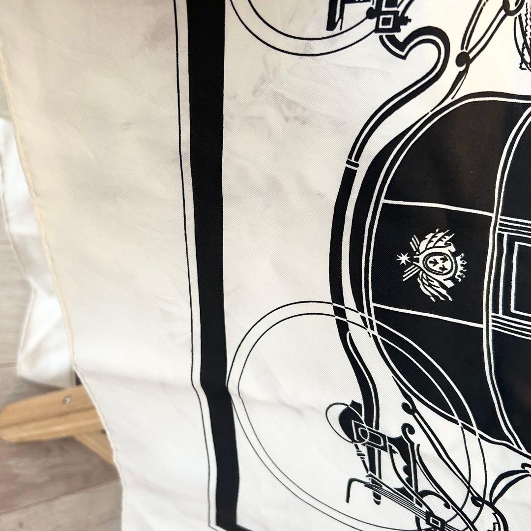 エルメス シルクスカーフ カレ90 エクスリブリス　馬車デザイン