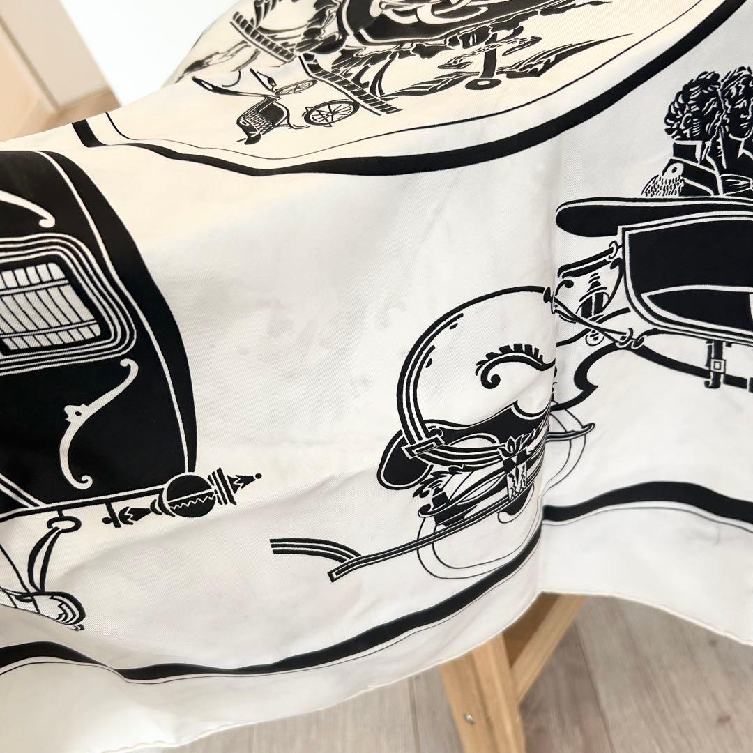 エルメス シルクスカーフ カレ90 エクスリブリス　馬車デザイン