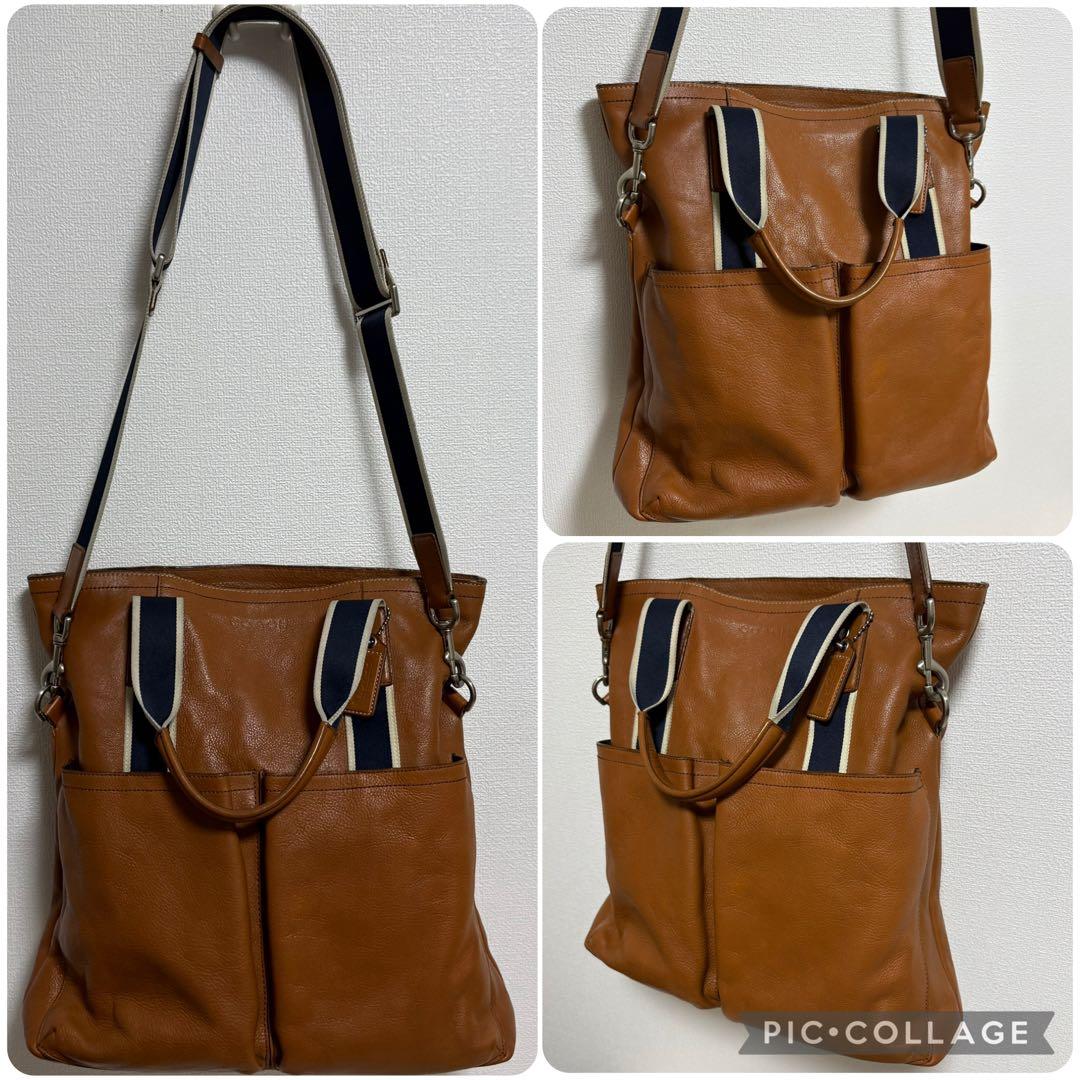【良品】COACH コーチ ブラウン レザートートバッグ F70558