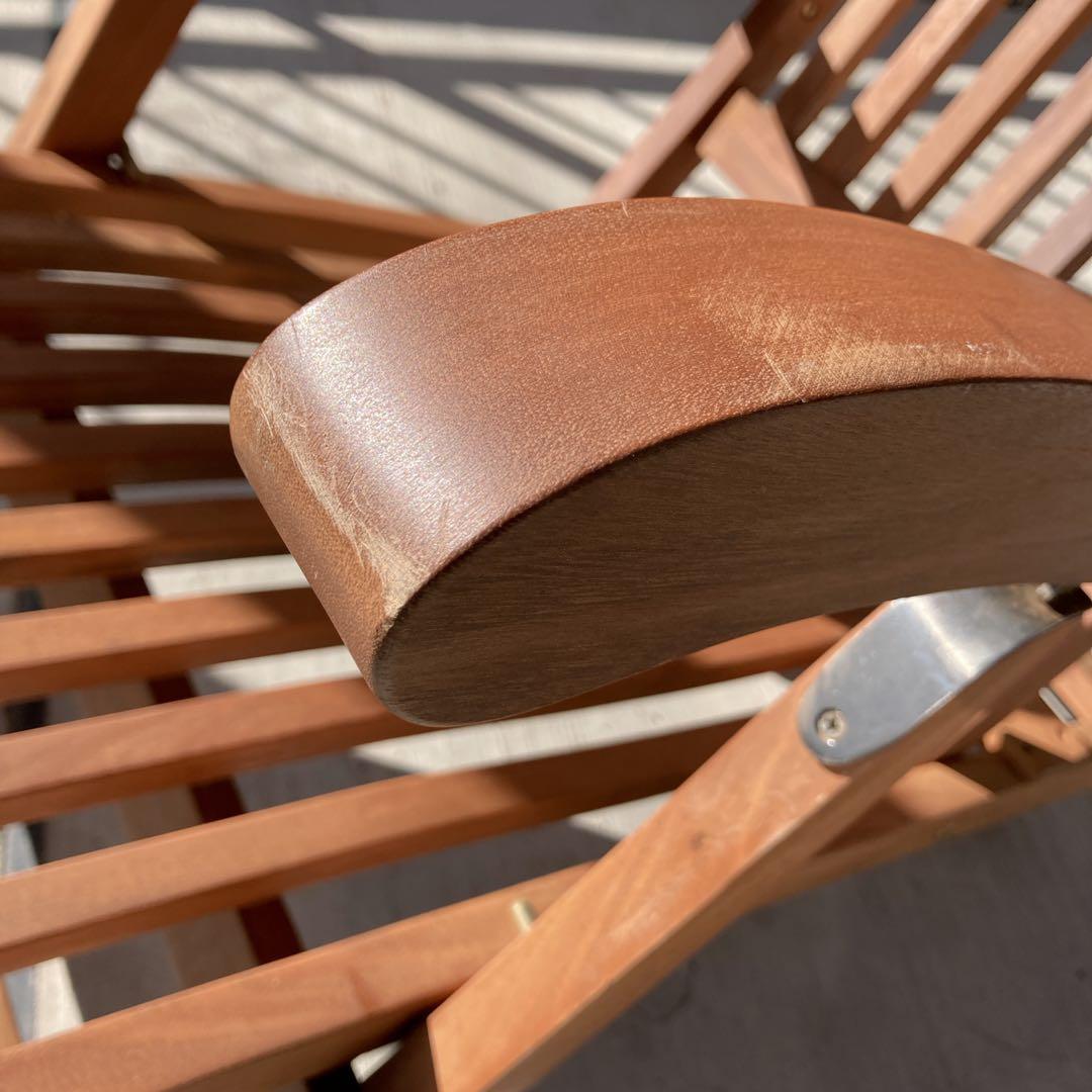 イス　椅子　木製　デッキチェア　ガーデンチェア　アンティーク　折りたたみ式