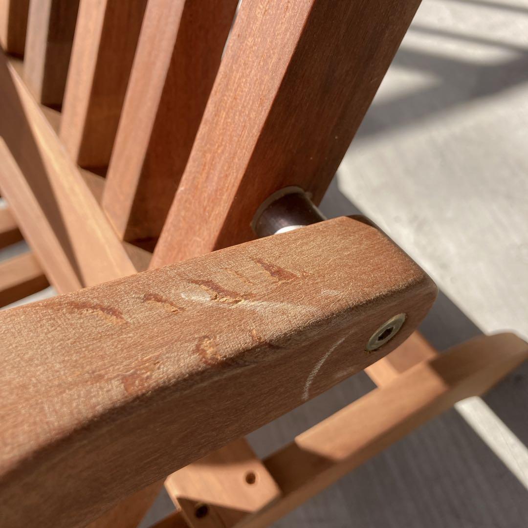 イス　椅子　木製　デッキチェア　ガーデンチェア　アンティーク　折りたたみ式