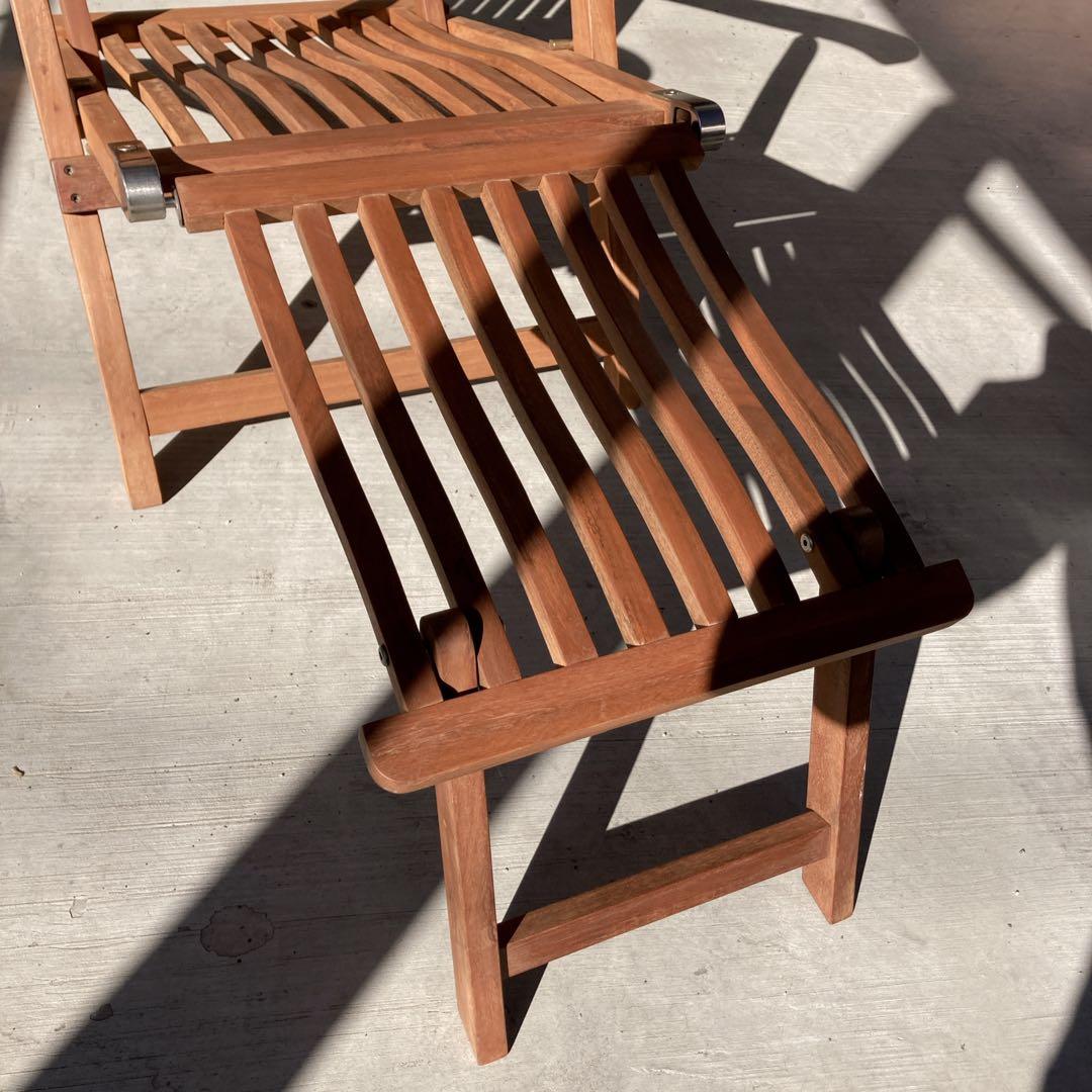 イス　椅子　木製　デッキチェア　ガーデンチェア　アンティーク　折りたたみ式