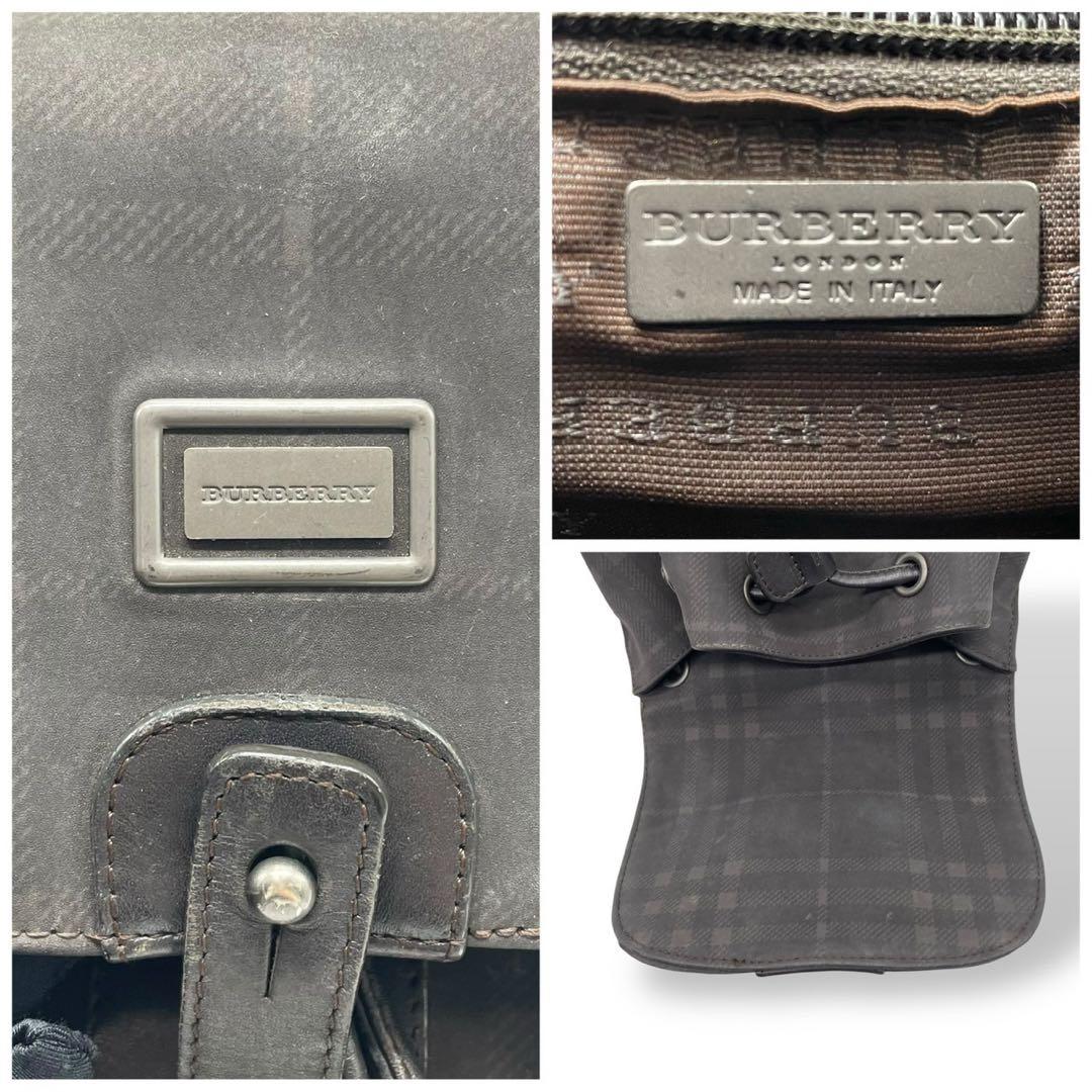 良品 バーバリー ミニ リュック バックパック ブラック ノバチェック レア