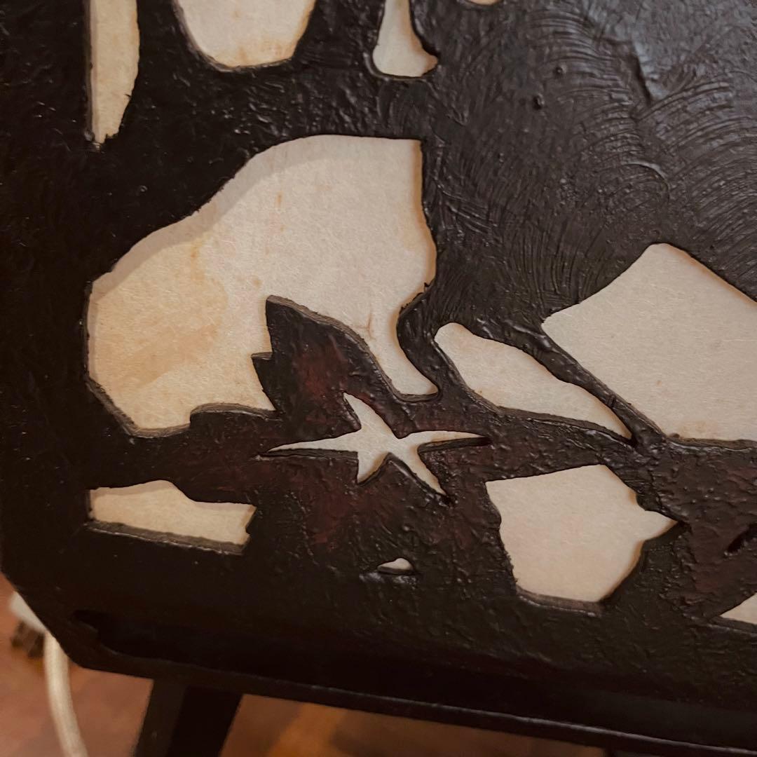 置行灯 フロアランプ 鹿と紅葉 和風照明 古小物 古道具 アンティーク 骨董