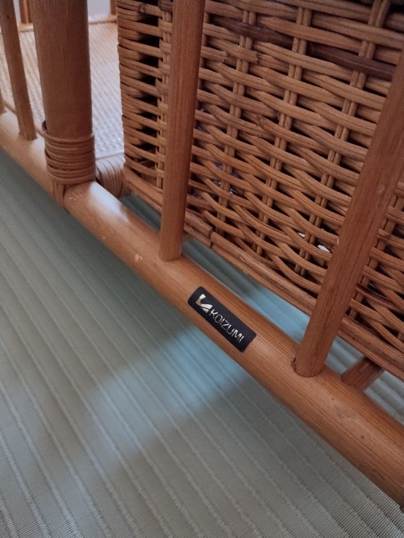 ヴィンテージ　ラタン　ハンガーラック　籐家具　昭和レトロ　棚　ラック　引き出し