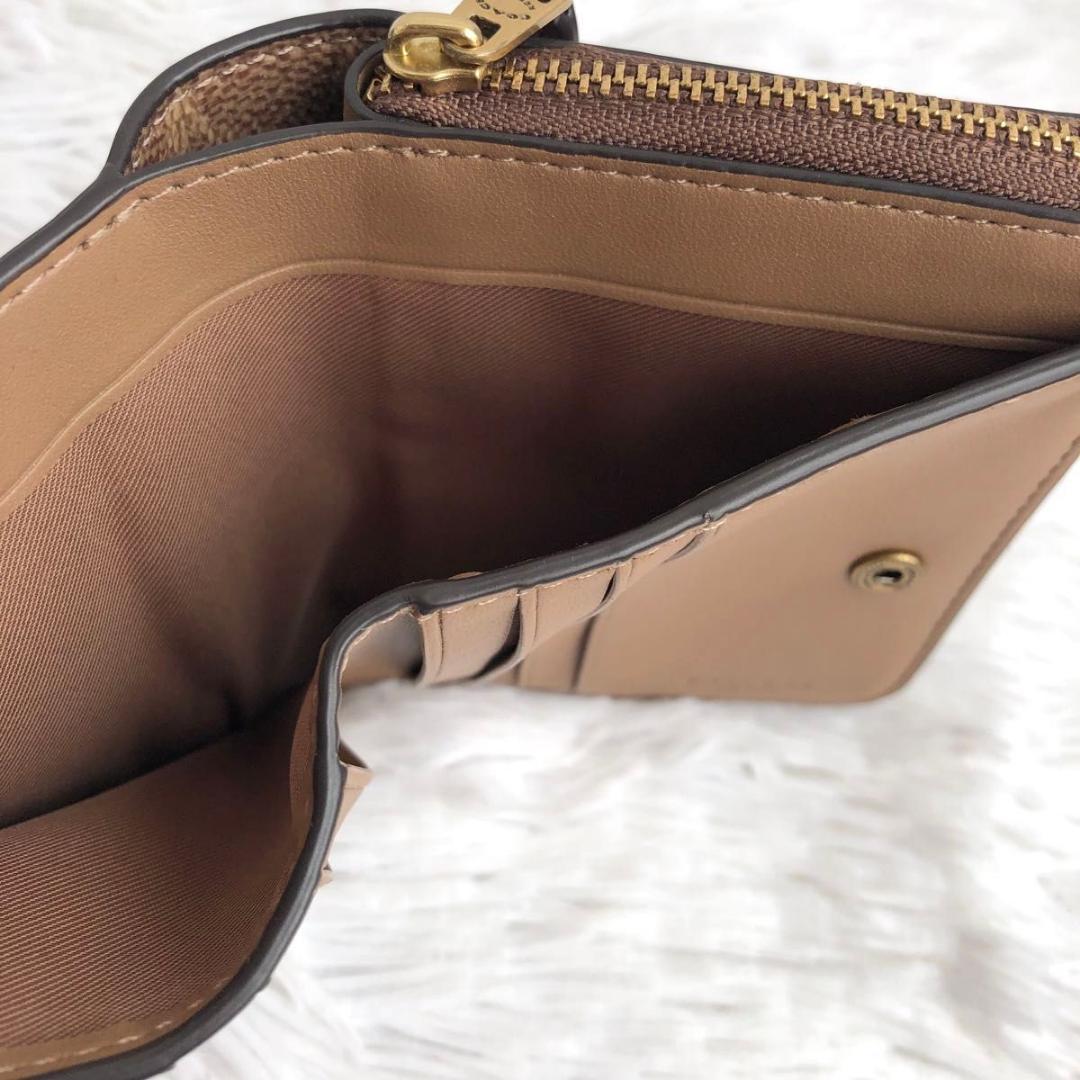 財布 二つ折り COACH コーチ レキシー シグネチャー 本革 レザー 恐竜